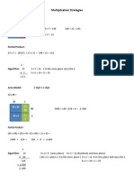 Multiplication Strategies Sheet