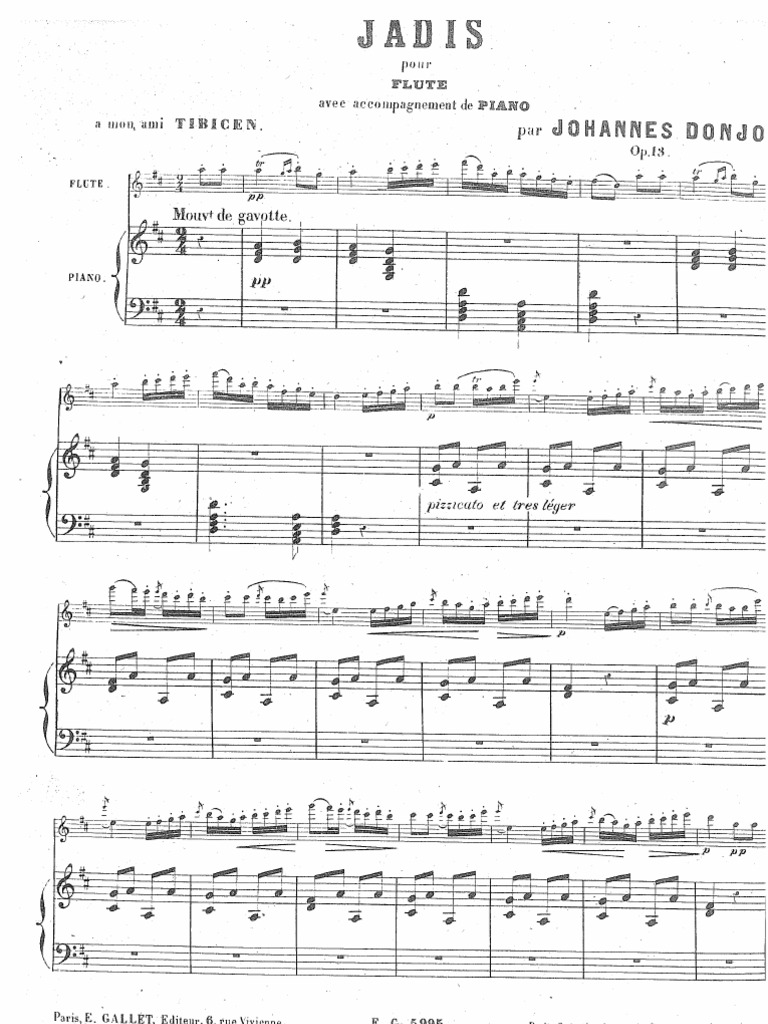 Johannes Donjon 'Jadis' For Flute and Piano PDF