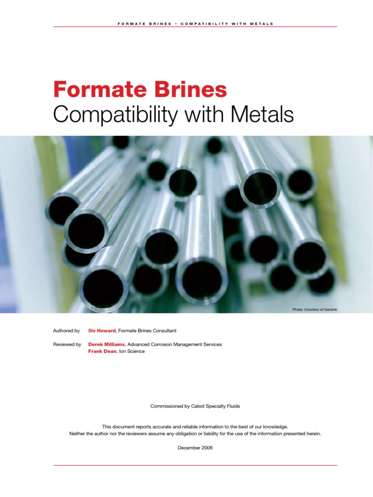 Brine Compatibility with metal | Carbonate | Corrosion