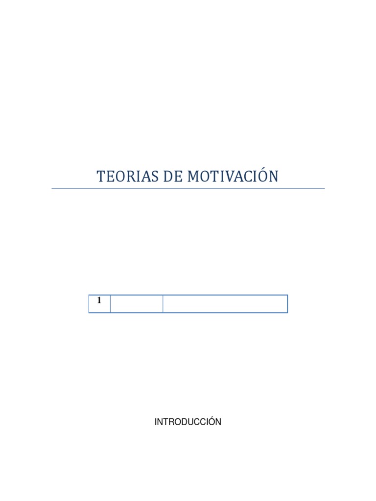 Teorias de Motivacion | PDF | Motivación | Motivacional