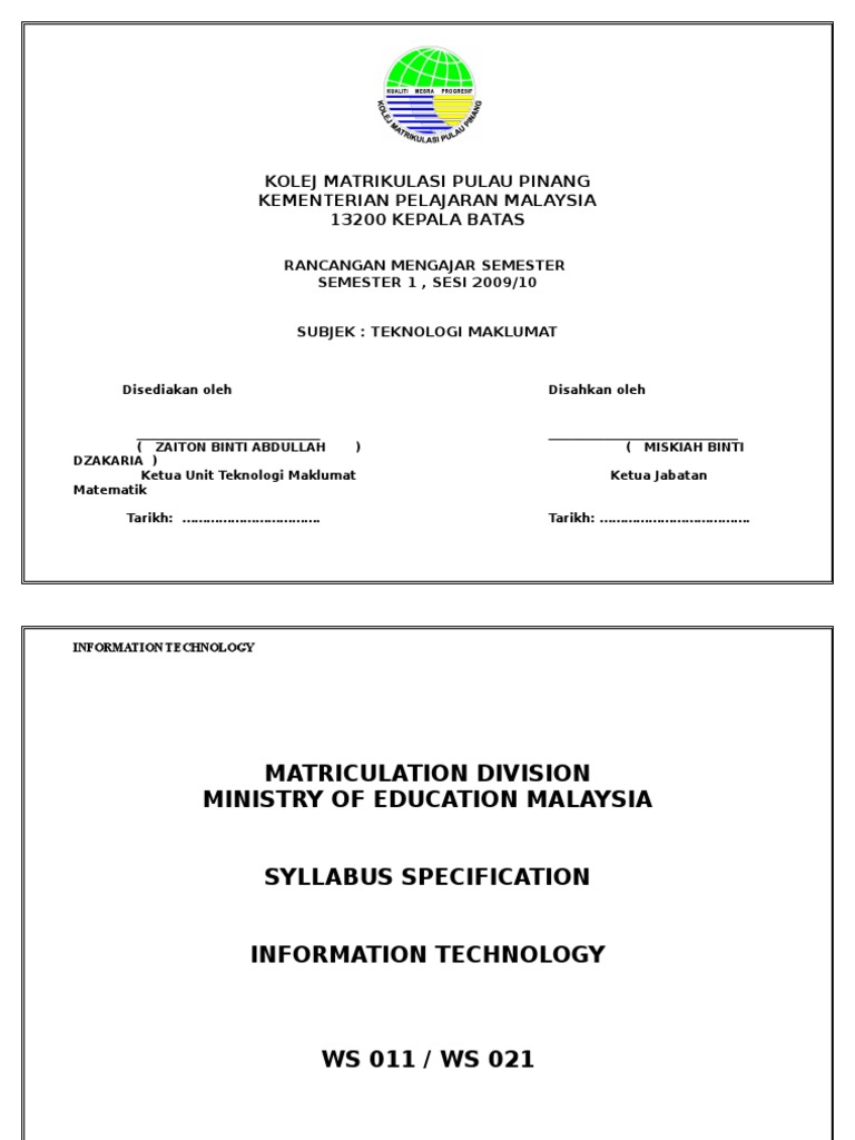 Kolej Matrikulasi Pulau Pinang Kementerian Pelajaran Malaysia 