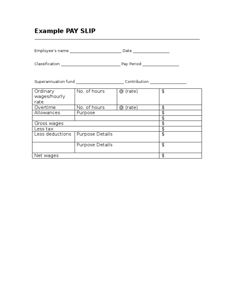 Example Pay Slip | PDF | Business | Finance & Money Management