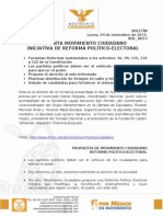 Presenta Movimiento Ciudadano Iniciativa de Reforma Político-Electoral