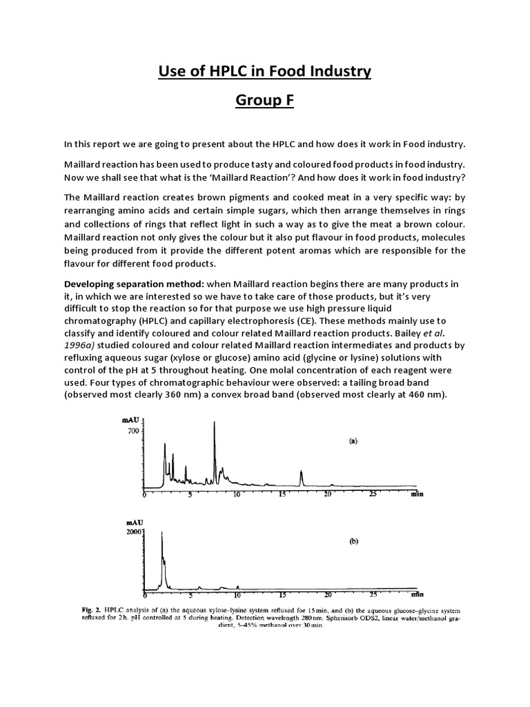 Use of HPLC in Food Industry Group F | Download Free PDF | High ...