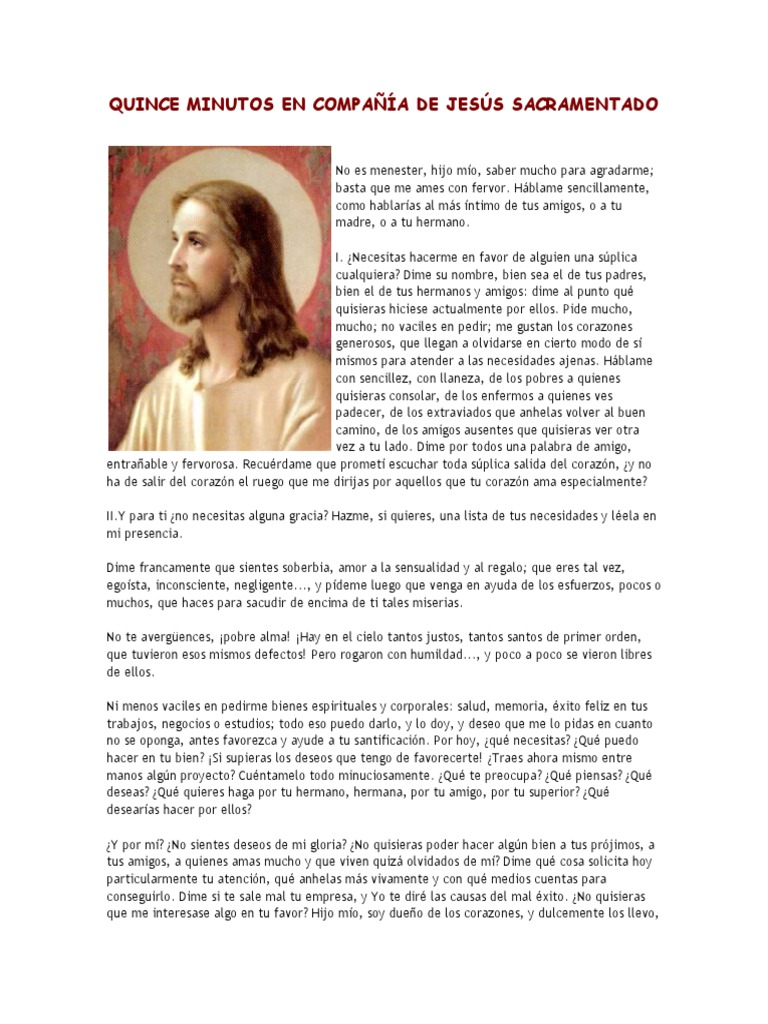 15 Minutos en Compañia de Jesus Sacramentado | PDF | Etica Cristiana ...
