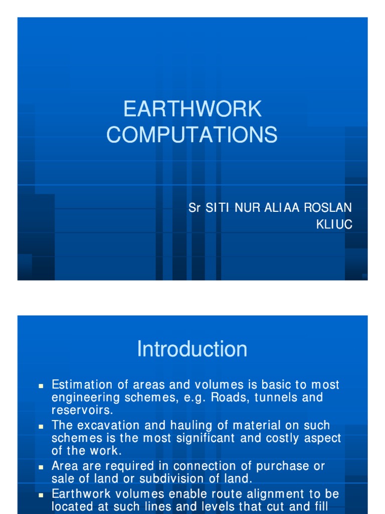 Earthwork Volume Calculation Methods | PDF