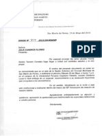 Lettera de La Municipalida de S.martin de Porres