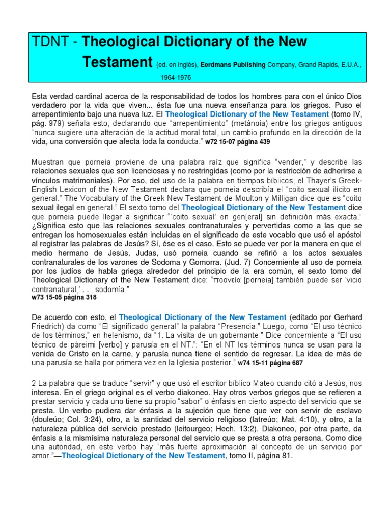 Theological Dictionary of The New Testament Eerdmans PDF Biblia