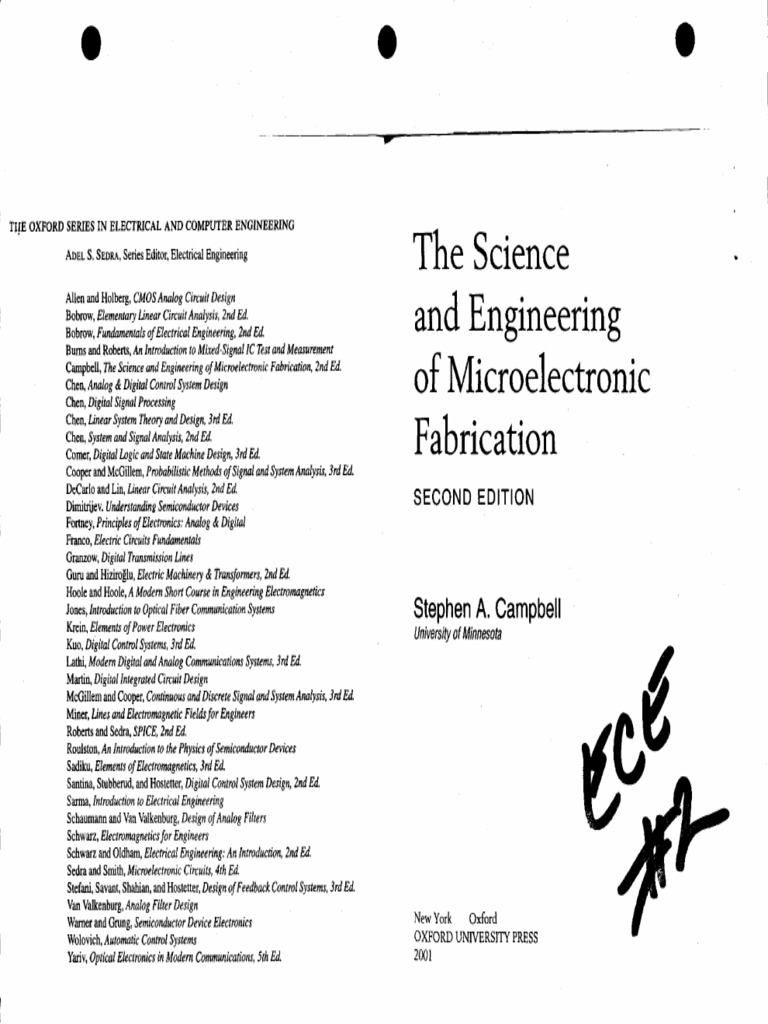 The Science And Engineering Of Microelectronic Fabrication Pdf