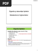 Digestia Si Absorbtia Lipidelor. Metabolism Trigliceride (TG)