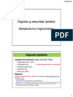 Digestia Si Absorbtia Lipidelor. Metabolism Trigliceride(TG)