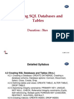 Creating SQL Databases and Tables: Duration: 3hrs