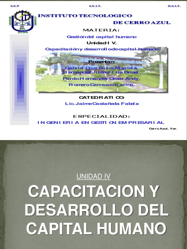 Unidad IV Capacitacion y Desarrollo de Capital Humano. | PDF | Derecho