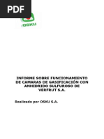 Informe Sobre Funcionamiento de Camaras de Gasificacion Con Anhidrido Sulfuroso de Verfrut s