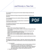 Position and Velocity Lesson Plan