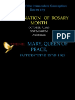 Culmination of Rosary Month: Mary, Queen of Peace, Intercede For Us!