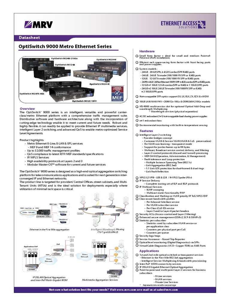 MRV Os Os9000 Me Series Lo | PDF | Multiprotocol Label Switching ...