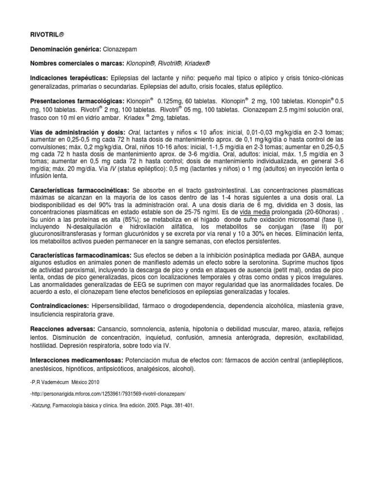 Rivotril 2mg/ml