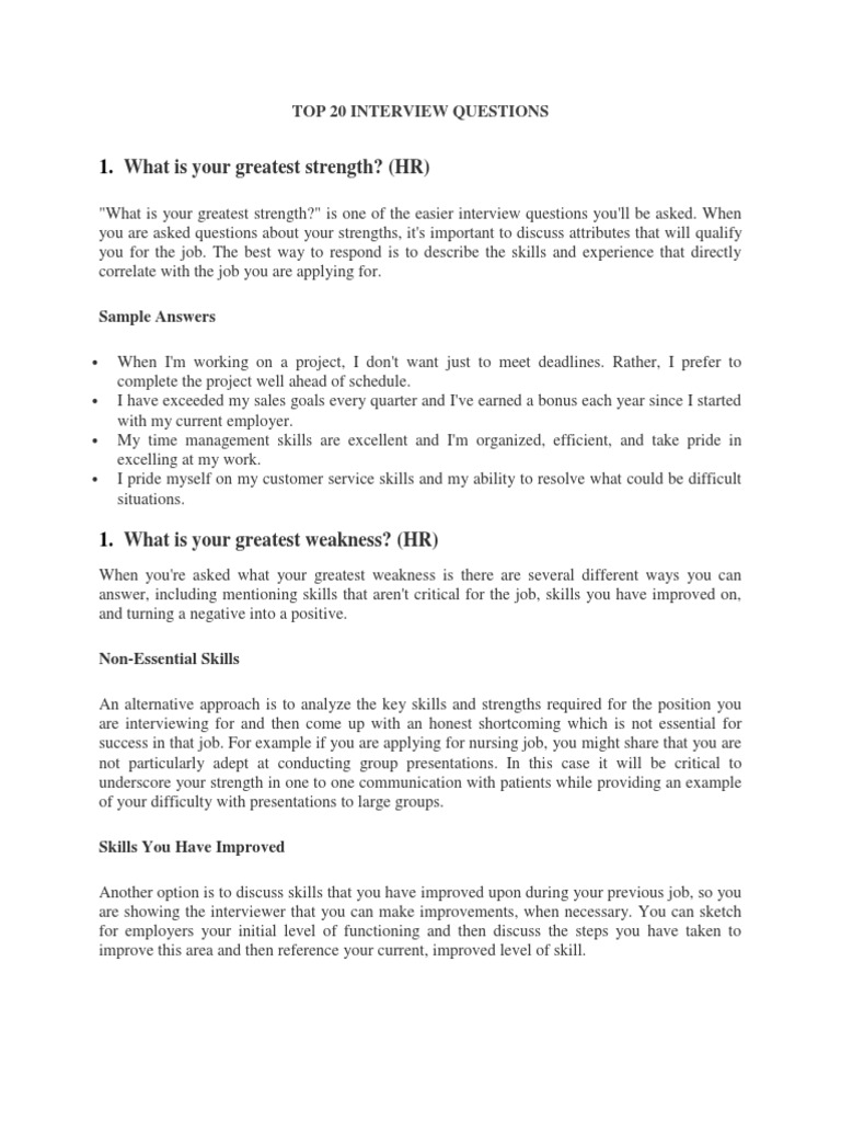 Interview Questions and Answere | PDF | Employment | Interview