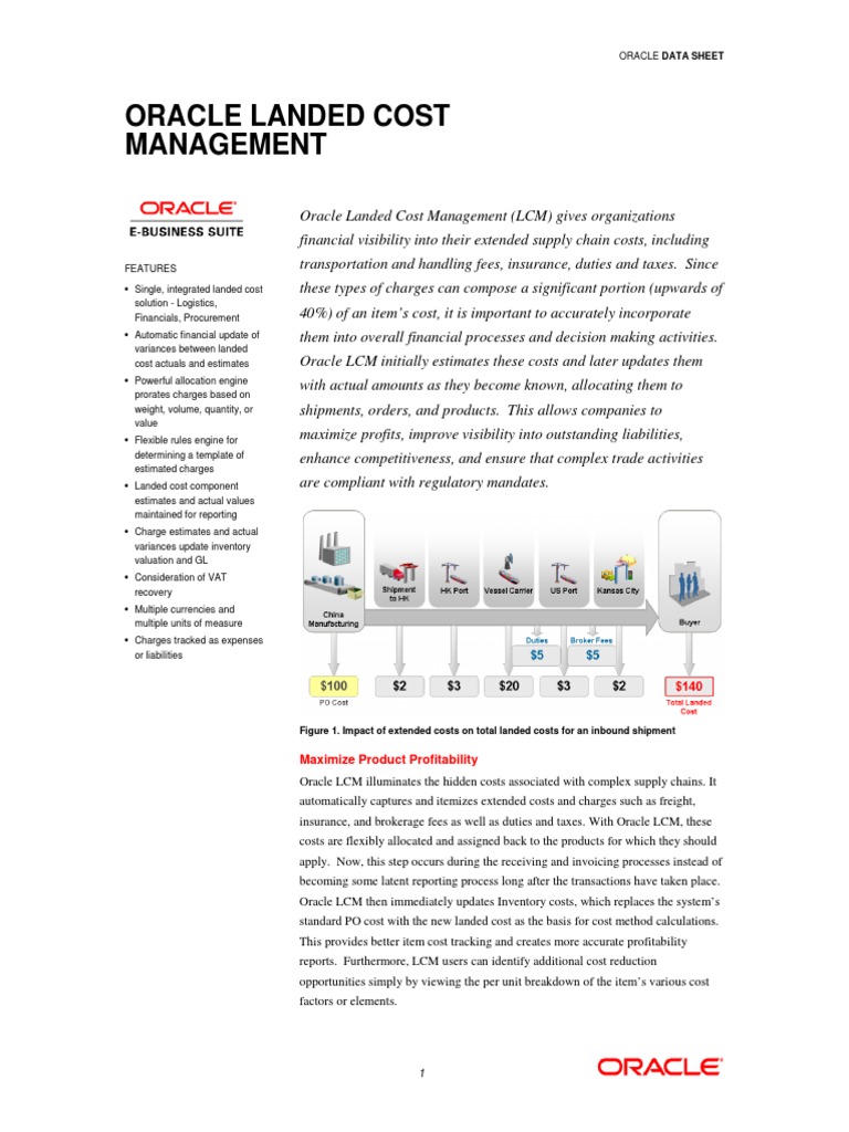 oraclelandedcostmanagementdatasheet.pdf Inventory Profit