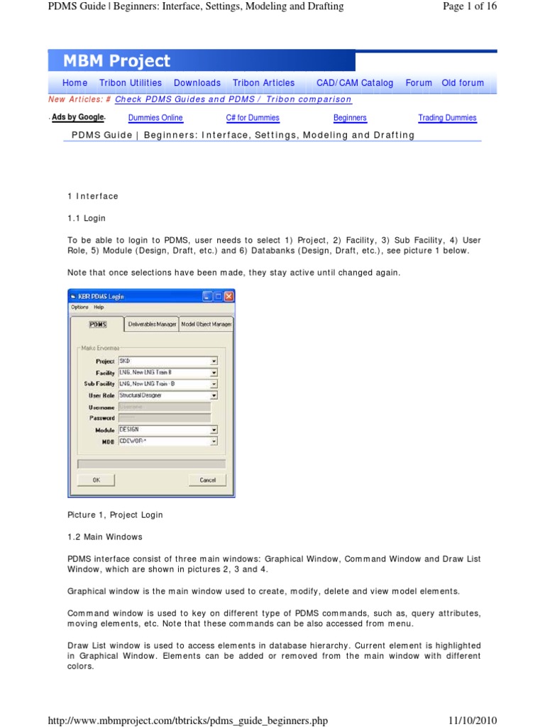 PDMS Guide Beginners Interface, Settings, Modeling and Drafting PDF