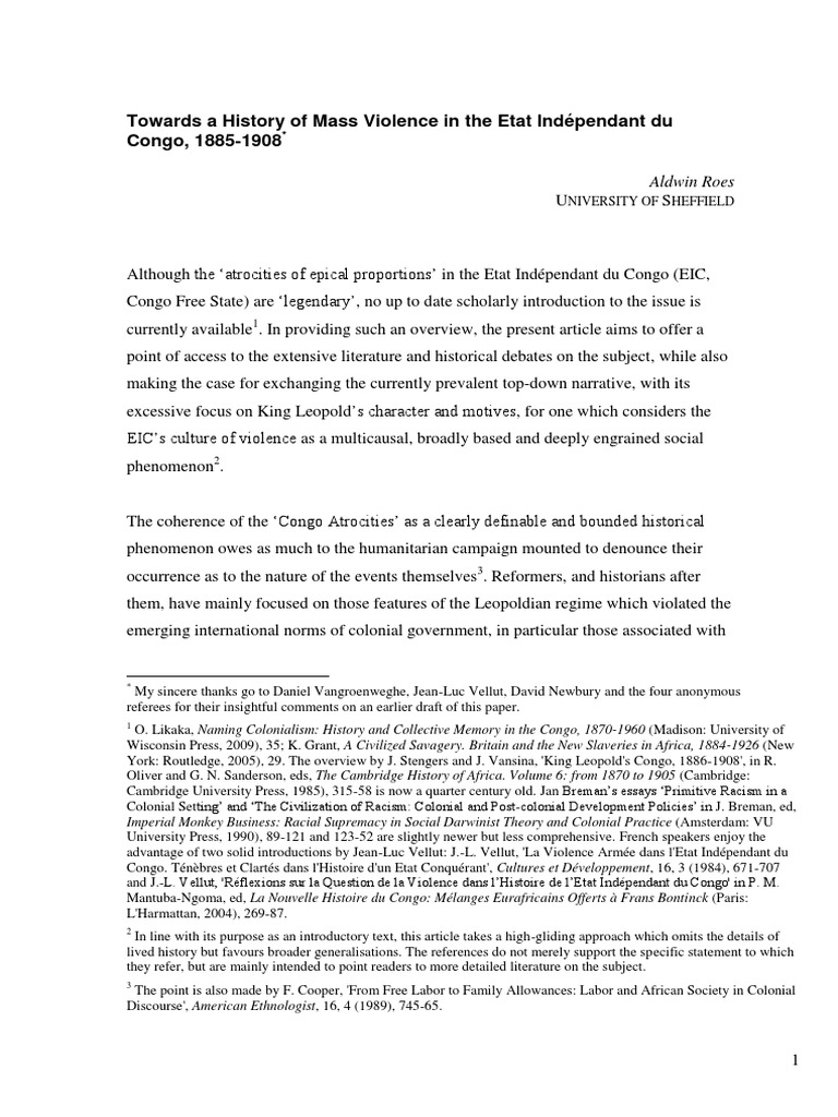 1885 - 1908 The Congo Free State Aldwin Roes | PDF | Colonialism ...