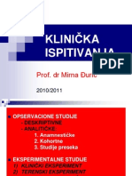 MNIR Predavanje 21 I 22 Klinicka Ispitivanja