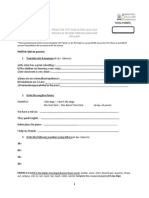 PARTEA I (66 de Puncte) : Predictive Test Evaluation 2013-2014 English As Second Foreign Language 6th Grade