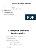 Klasifikasi Metode Pelayanan Makanan