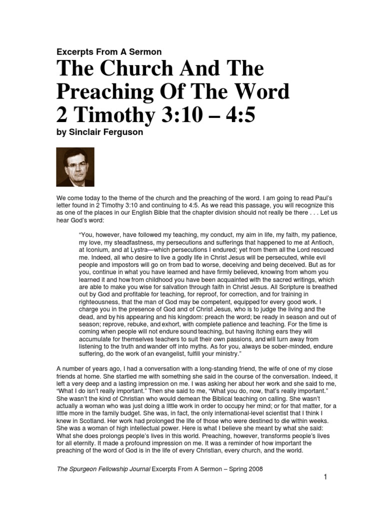 Importance of Preaching the Word | PDF | Sermon | Paul The Apostle