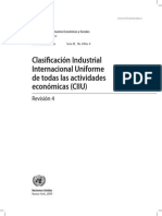 Codigo Industrial Internacional de Las NACIONES UNIDAS CIIU