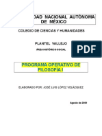 Programa Operativo 1 de Filosofía  09-10