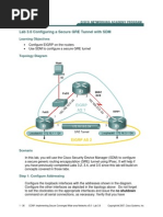 Lab 3.6 Configuring A Secure GRE Tunnel With SDM: Learning Objectives