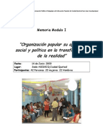 Memoria Modulo I Escuela Municipal Ciudad Quetzal