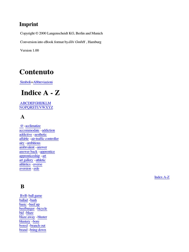 Dizionario Inglese-Italiano Frasi Idiomatiche PDF PDF Business