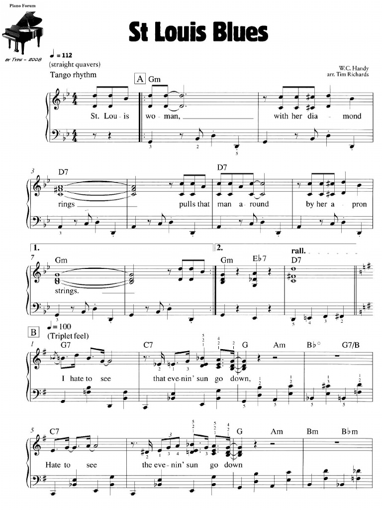 Jazz Lesson St Louis Blues Pdf Entertainment General