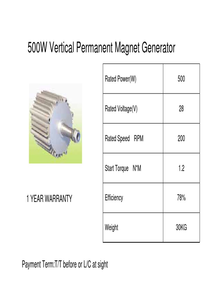 500w 2kw Vertical Permanent Magnet Generator PDF | PDF | Home & Garden ...