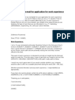 Sample Letter Email For Application For Work Experience