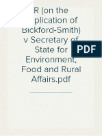 R (On The Application of Bickford-Smith) V Secretary of State For Environment, Food and Rural Affairs (2013)