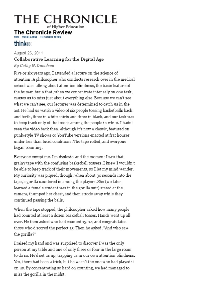 Collaborative Learning For The Digital Age The Chronicle Review The