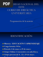Prog. Educacion y Aprendizaje