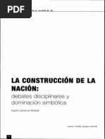 Construcción de la nacióndebates disciplinares y dominación simbólica