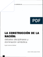 Construcción de La Nacióndebates Disciplinares y Dominación Simbólica