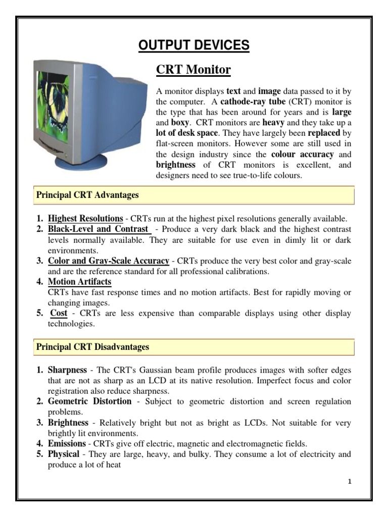 Output Devices Assignment | PDF | Computer Monitor | Touchscreen