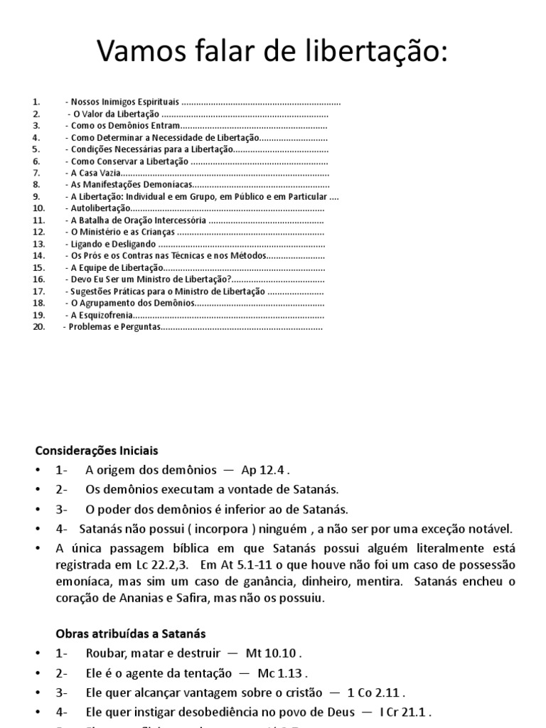 Libertação e Batalha Espiritual Infantil | PDF | Oração | Santo