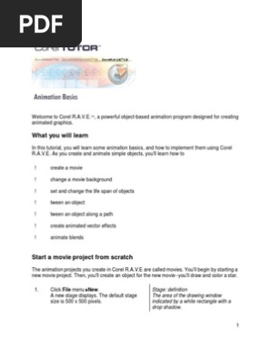 Tutorial Corel Rave Software Graphics