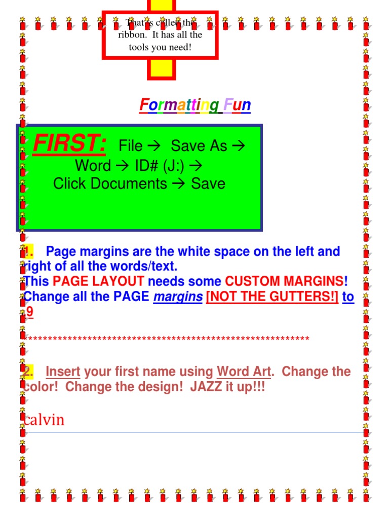Fun Formatting Activities in Word | PDF | Text | Graphic Design