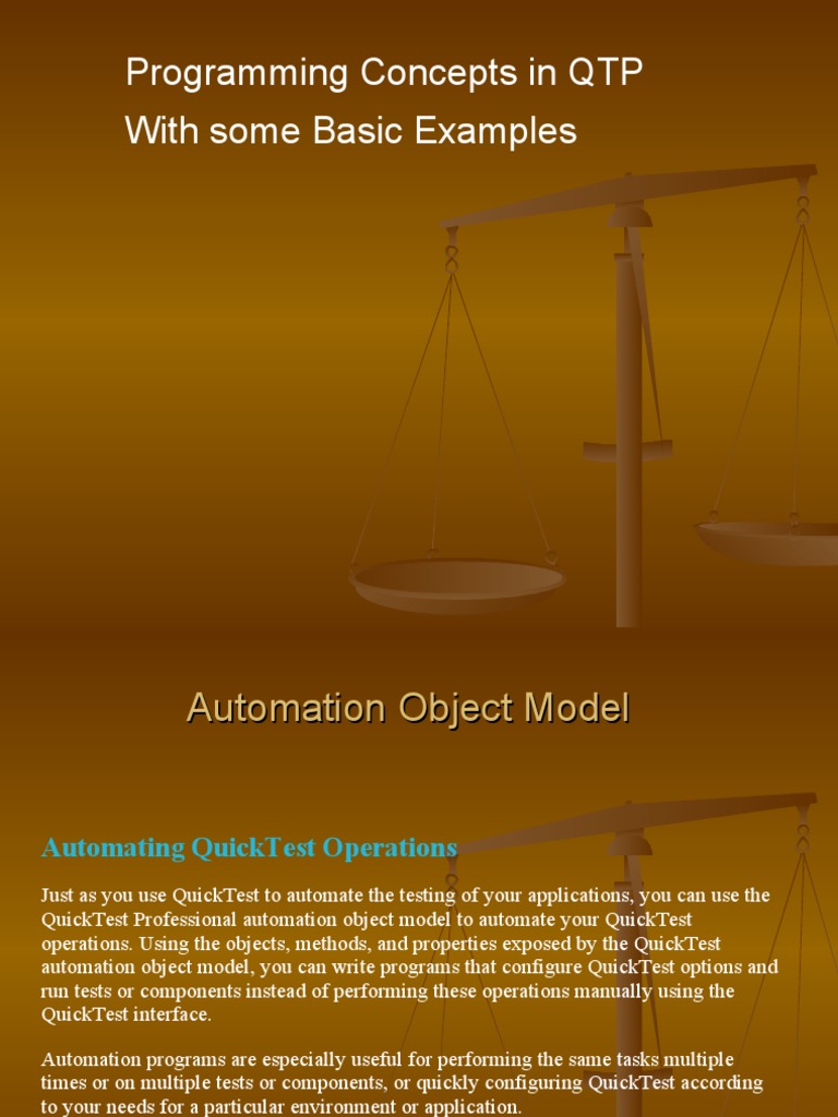 Programming Concepts in QTP With Some Basic Examples | PDF