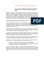 La Dirección de Empresas en La Actualidad La Gerencia y Su Entorno