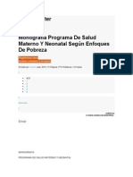 Monografia Programa de Salud Materno Y Neonatal Según Enfoques de Pobreza